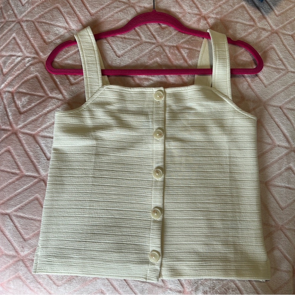 J. Crew Ribbed Button Up Tank Top